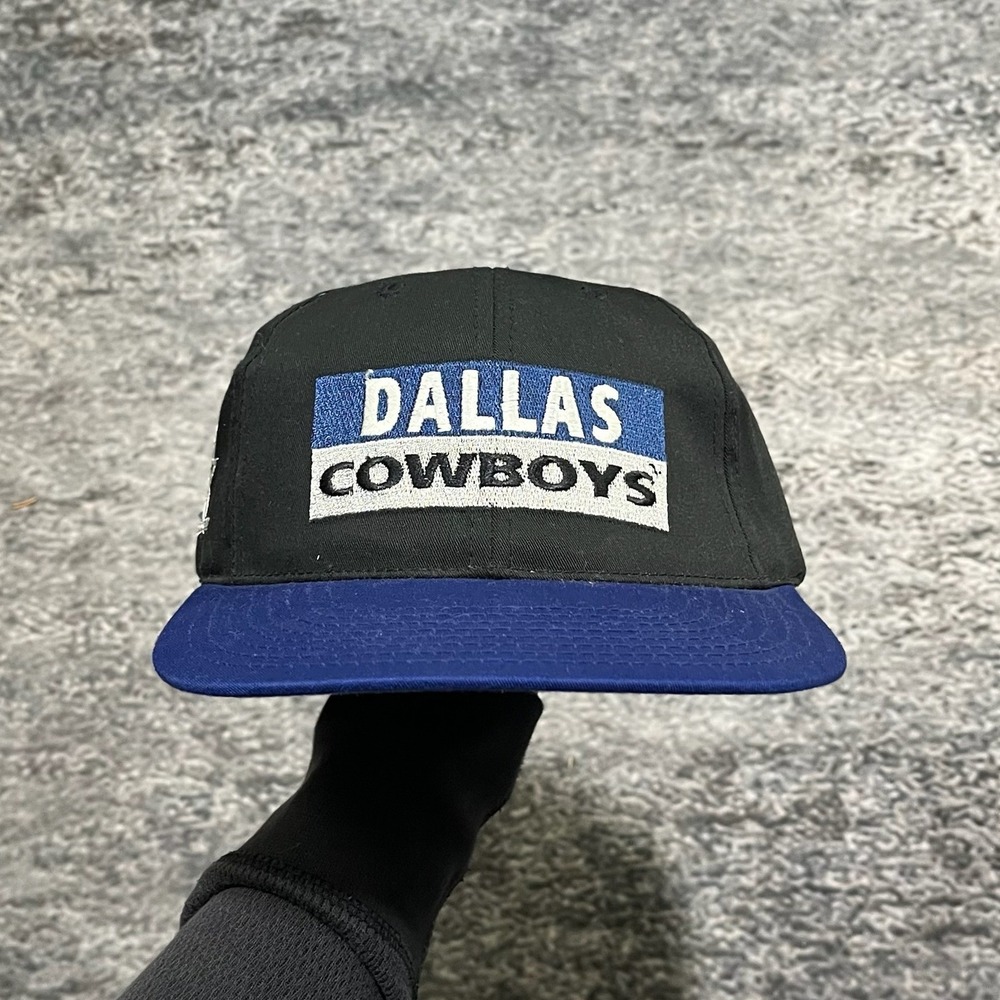 Vintage 90s Dallas Cowboys Snapback Hat Annco‎ NFL Black Blue Embroidered Cap